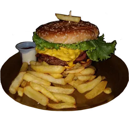 Hamburguesa con papas fritas